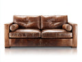 Sofás 2 plazas tapizados efecto cuero 182x91x86 cm - marrón envejecido - diseño vintage con brazos rectos