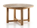 Mesas de jardín de madera maciza 120x120x75 cm - mesa redonda marrón natural - estilo rústico con tablero radial