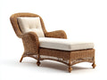 Tumbonas de ratán 180x80x95 cm - Crema y marrón natural - Colchoneta acolchada - Diseño clásico con reposabrazos curvados