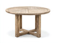 Mesa de jardín redonda de madera maciza 120x120x75 cm - madera natural - estilo rústico