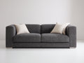 Sofás 2 plazas de tela 210x95x75 cm - Gris antracita y plateado - Asientos acolchados - Diseño moderno de perfil bajo